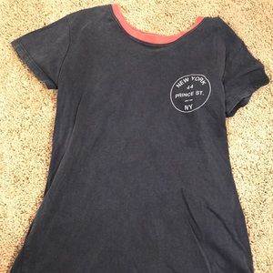 Brandy Melville crew neck New York blue tee
